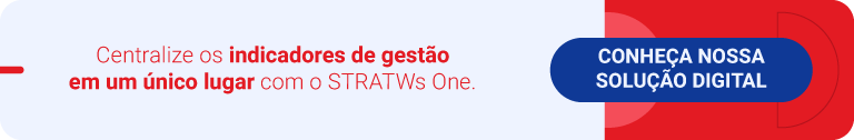 Banner do Stratws com chamada para centralizar indicadores de gestão em um único lugar e botão para conhecer a