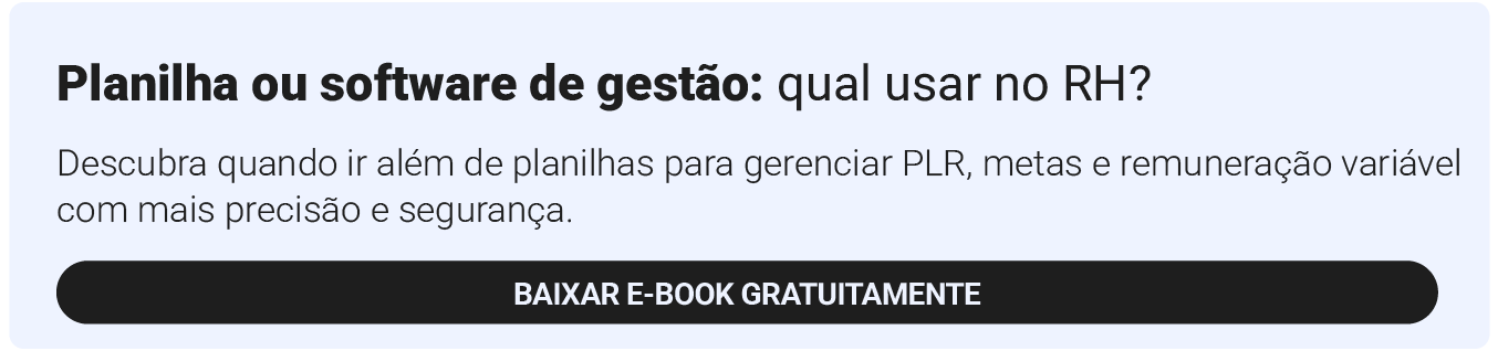 Anúncio de e-book com a chamada ”Planilha ou softwware de gestão: qual usar no RH?”
