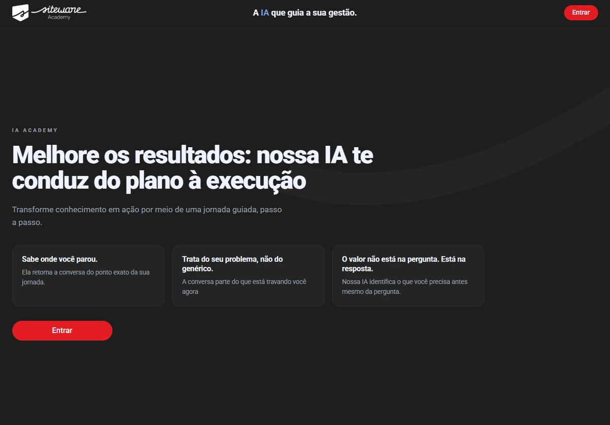 Academy da Siteware com a IA que guia o colaborador do plano à execução