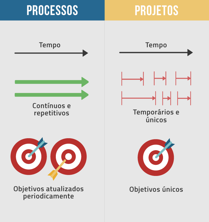 automatização de processos - diferença entre processo e projeto